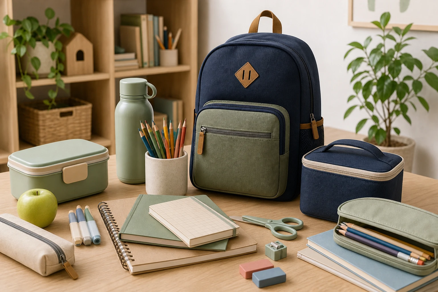 School basics staged for a practical family storefront card